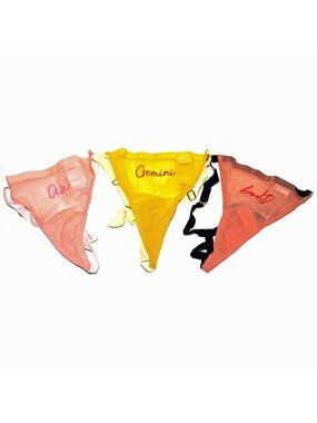 Free People We Are HAH Zodiac Thong Panty 3-Pack (OS) Gemini #64947ZPK